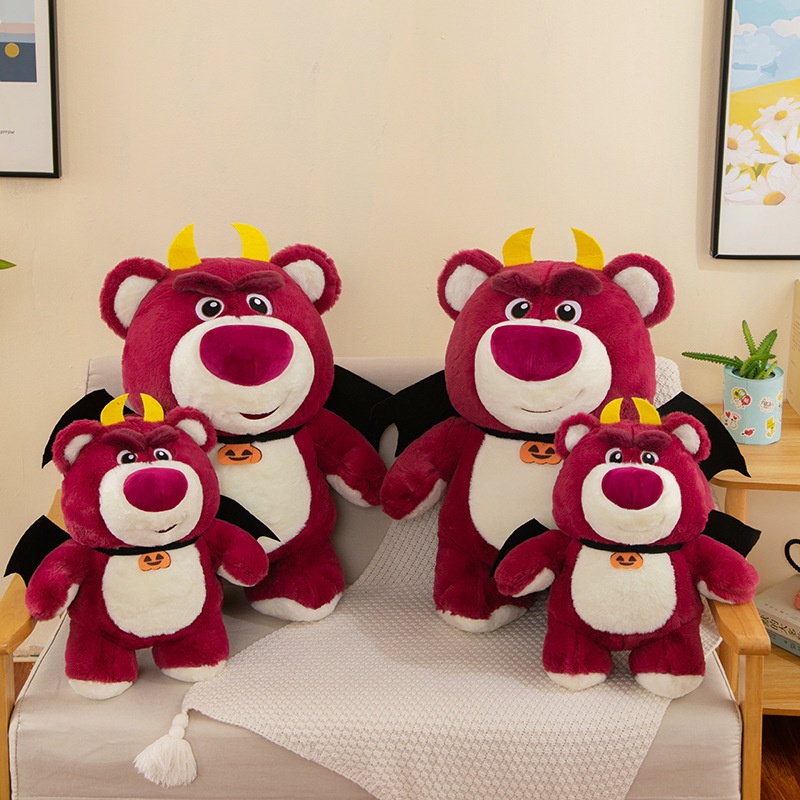 Thú Nhồi Bông Hình Gấu Dâu Tây 3 Demon Lotso Làm Quà Halloween Cho Bé Gái