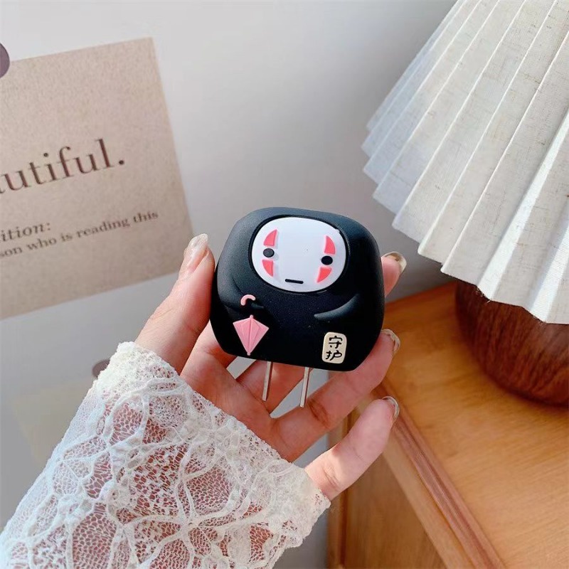 Vỏ Bảo Vệ Hộp Sạc Tai Nghe Apple 18W / 20w Bằng Silicon Hình Vô Diện Dễ Thương