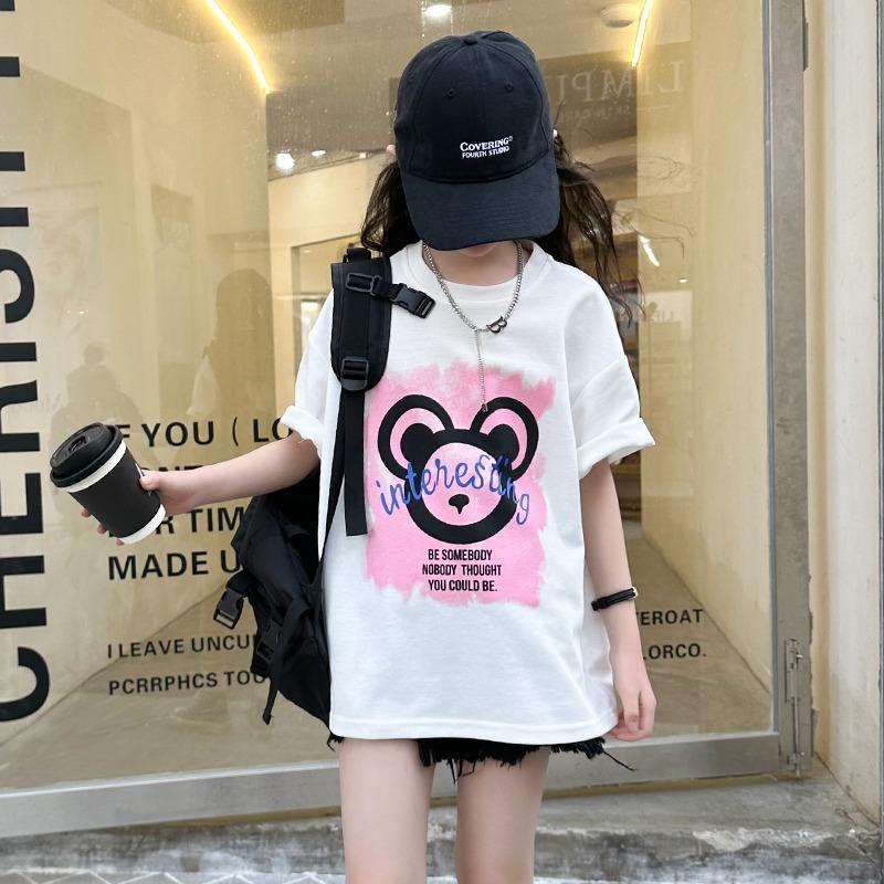 Áo Thun Mùa Hè 100% cotton Tay Cộc Cho Bé Gái