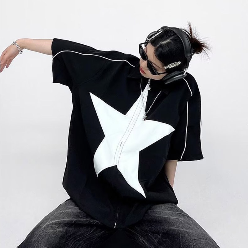 Áo Khoác Tay Ngắn Phong Cách hip hop Thời Trang Cho Nam Và Nữ