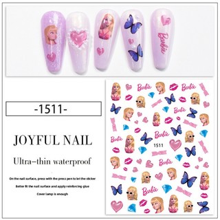 Sticker Dán Móng Hình Búp Bê Barbie Dễ Thương