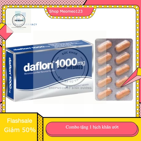 Viên uống Daflon 1000mg Server Pháp Hỗ Trợ Giãn Tĩnh Mạch H30v [Freeship}