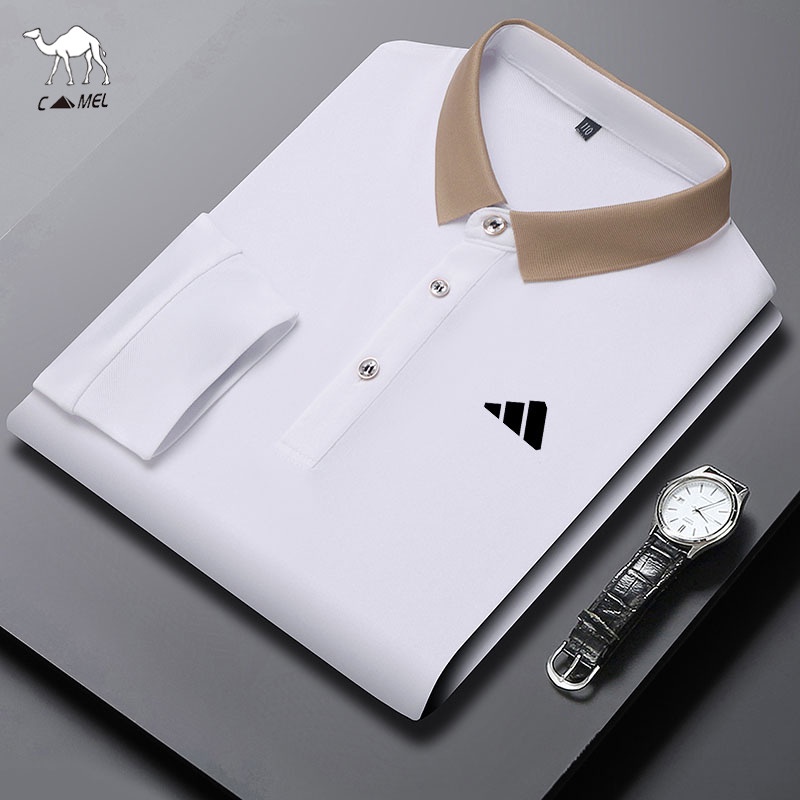 Áo polo Dài Tay Chất Liệu Cotton Thiết Kế Mới Năng Động Thời Trang Dành Cho Nam