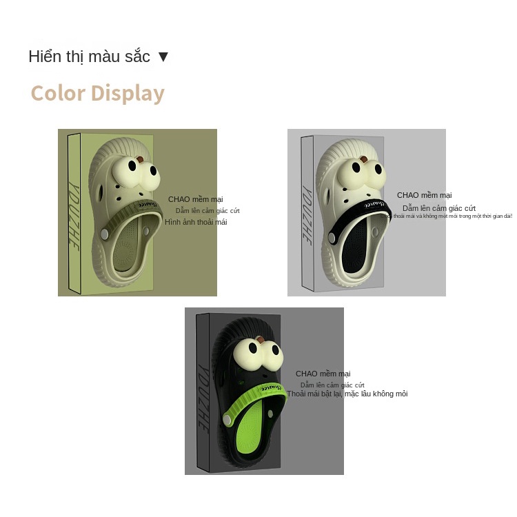 Dép Bít Mũi Chống Trượt Có Lỗ Thoáng Khí Hình Chú Chó Mắt To Dễ Thương Thời Trang Đi Biển Mùa Hè Cho Cặp Đôi