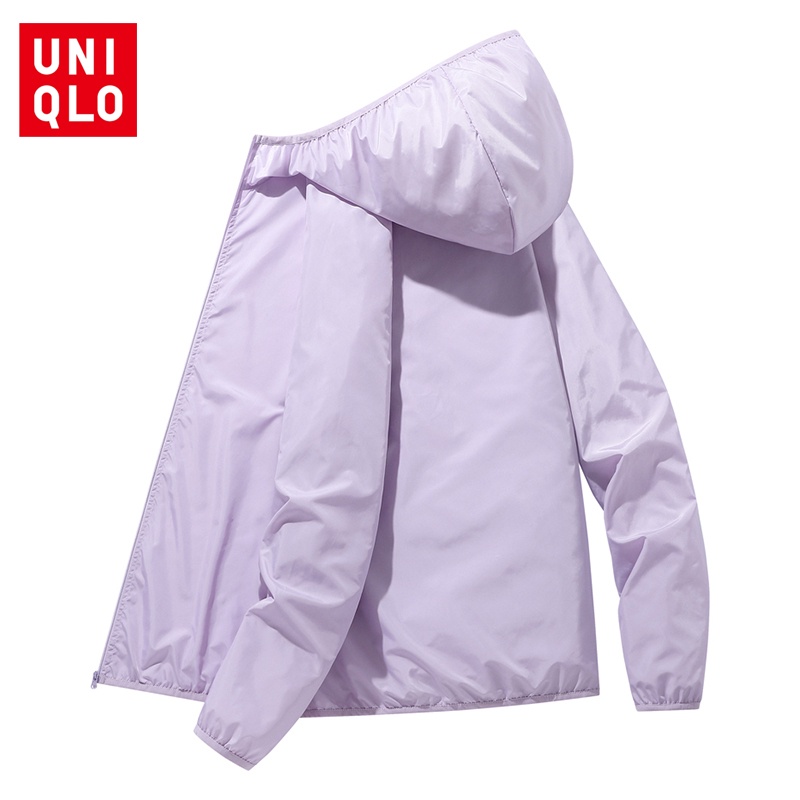 Uniqlo Áo Khoác Chống Nắng Mỏng Tay Dài Màu Trơn Size m-5xl Thời Trang Mùa Hè Cho Nữ