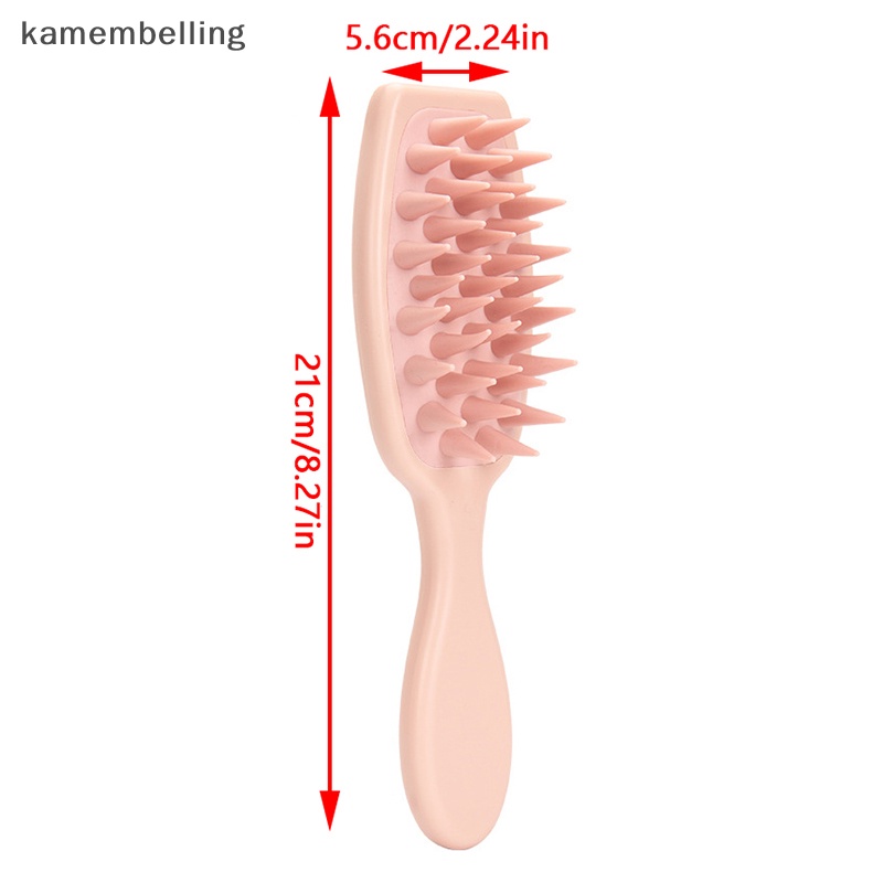 Kamembelling đầu silicon mềm lược massage da đầu tay cầm silicone làm sạch lược gội đầu bàn chải massage cho tiệm rửa đầu en