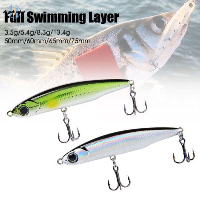 Zhin 3.5g 5.4g 8.3g fishing lure anti-corrosion sinking pencil bait with hooks for freshwater seawater