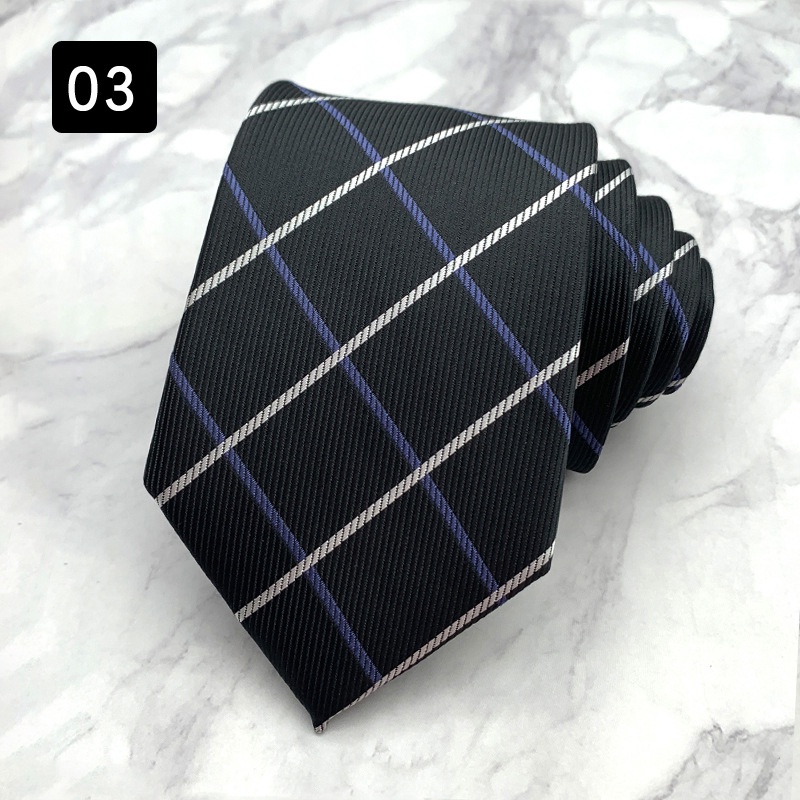 Cà Vạt Nam Bản Rộng 8cm Màu Trắng Đen Thời Trang Lịch Lãm