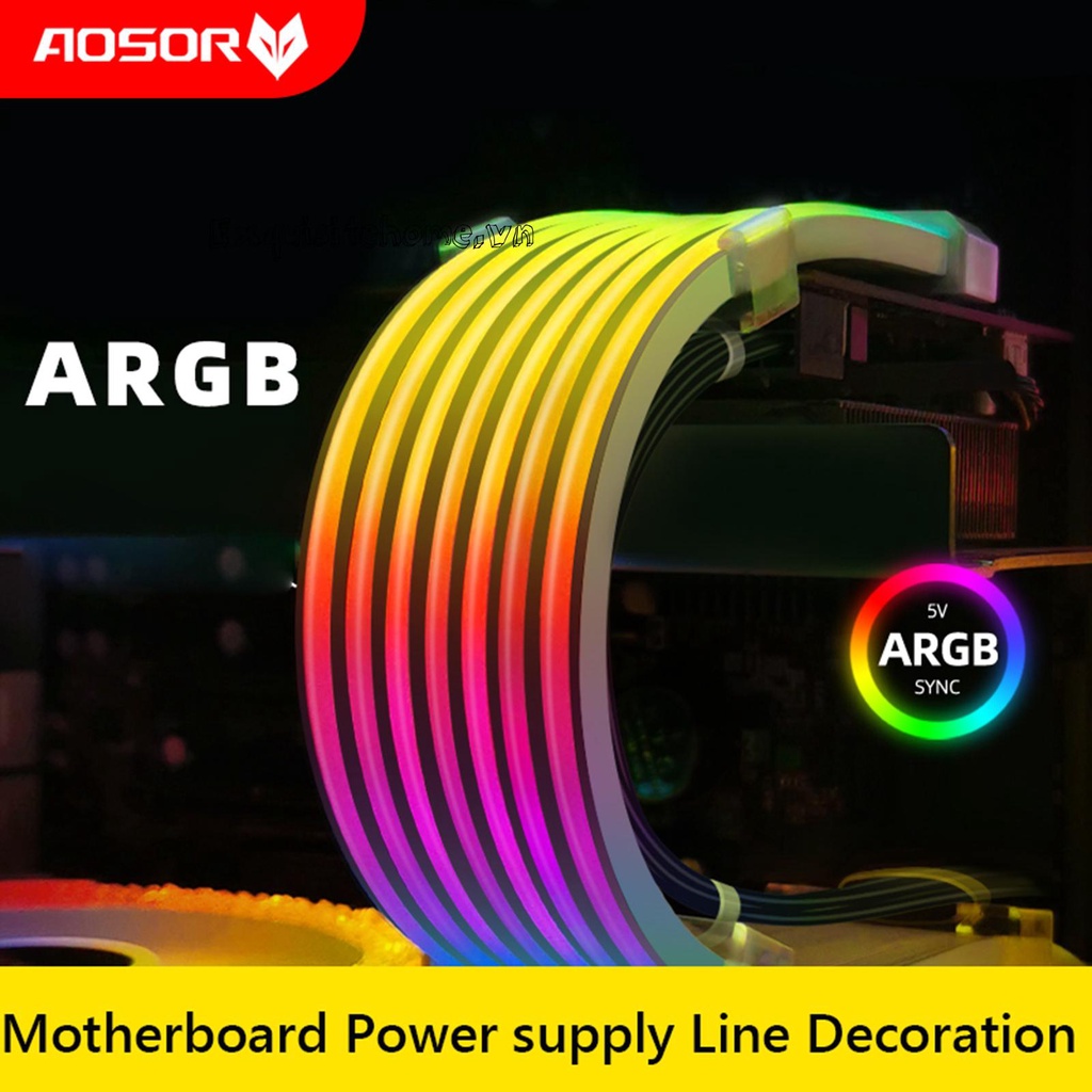 Coolmoon aosor led linh hoạt 5v argb aura sync neon strip light cho pc chassis