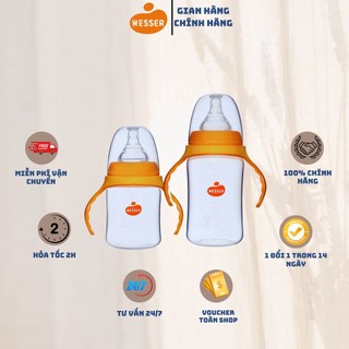 Bình sữa cổ rộng ppsu wesser 180ml/260ml ..