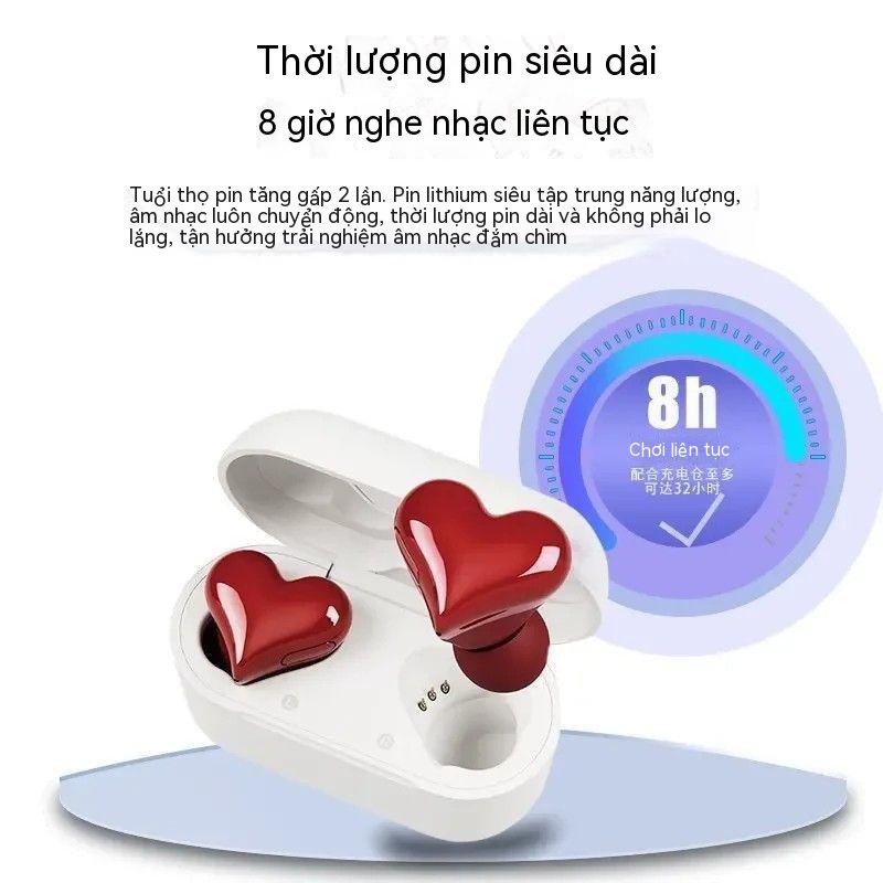 Tai Nghe Bluetooth Không Dây Tình Yêu Tai Nghe Giảm Tiếng Ồn Thời Trang Dễ Thương Hình Trái Tim