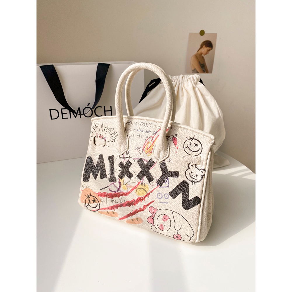 Graffiti platinum bag phong cách mới túi nữ da mềm túi đi lại túi xách nữ túi lớn dung tích lớn túi messenger da thật da bò am777777-0806