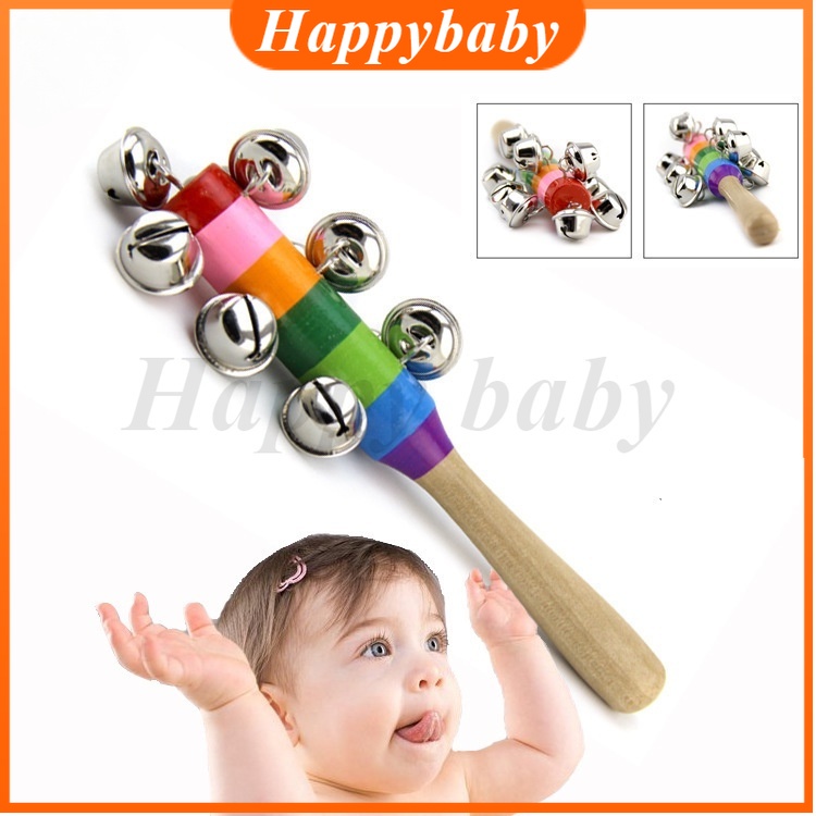 Baby wooden rainbow instrument rattle / cross rattle / baby early education music / auditory teaching aids toys