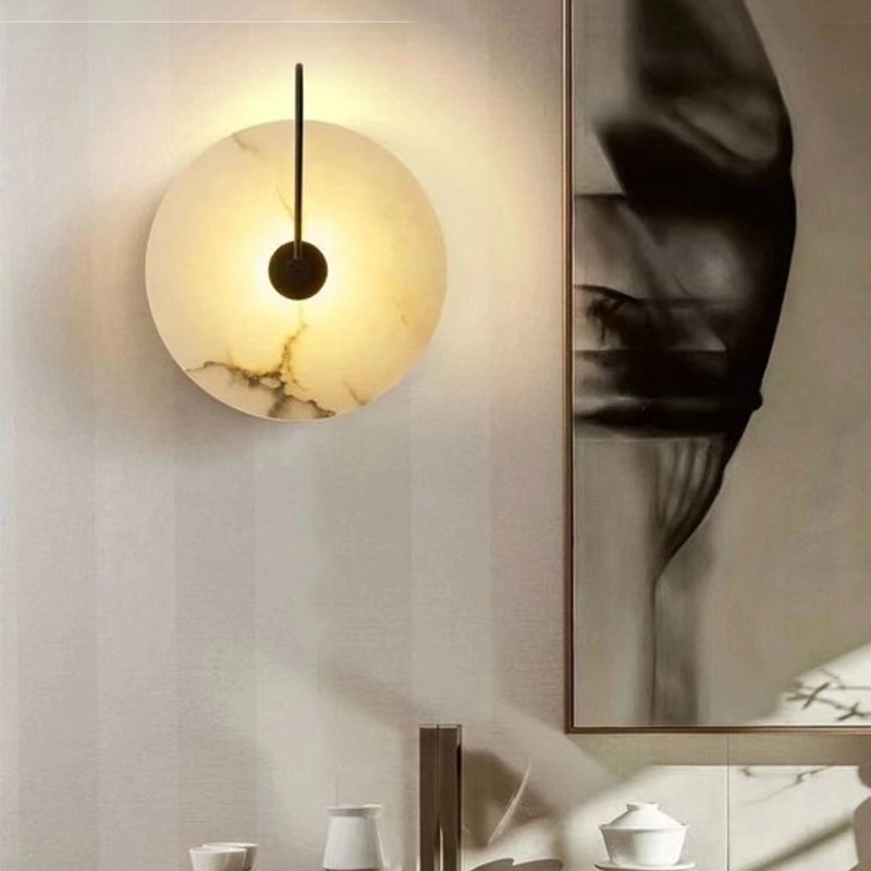 Đá cẩm thạch đèn tường led cá tính trang trí tường nhà chụp đèn led chiếu sáng cố định cho trang trí nội thất phòng ngủ đèn vàng cổ điển