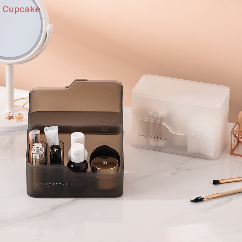 Hộp đựng mỹ phẩm tổ chức trang điểm với 2 ngăn kéo hộp đựng bàn chải giữ môi erw