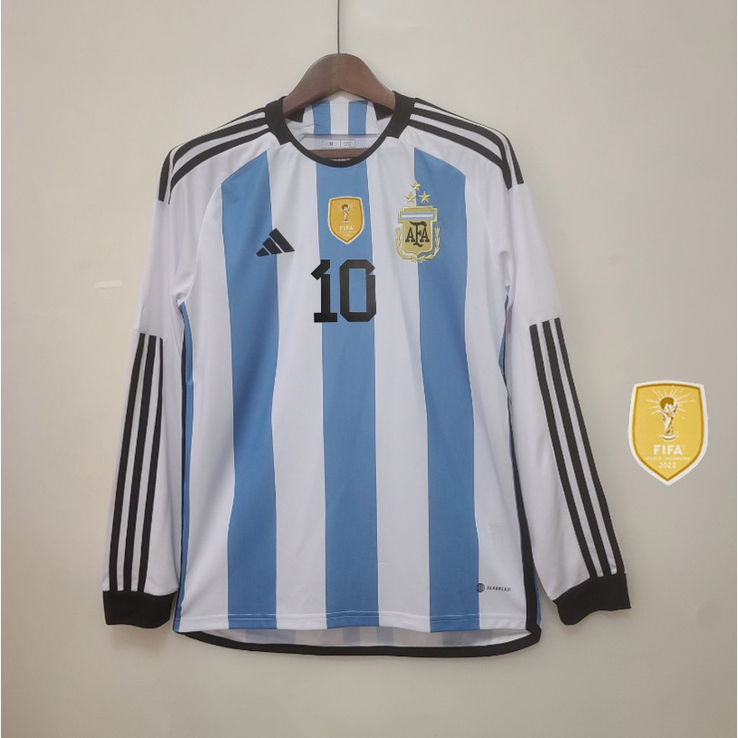Áo đấu sân nhà argentina 2022/23 áo dài tay áo kit s-2xl có thể thêm tên và số của bạn