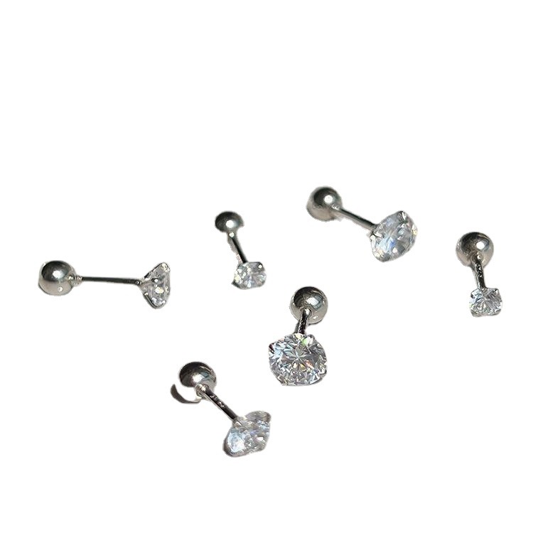 Bông Tai Mạ Bạc 925 Đính Đá Zircon Thời Trang