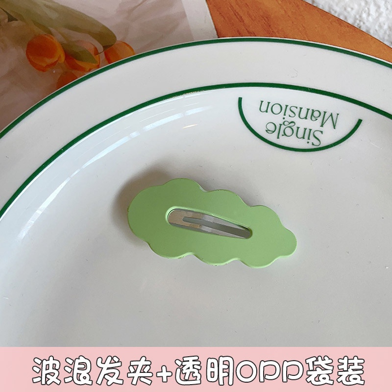 Kẹp tóc netflix kẹo màu mới mây bb clip sóng đơn giản tóc mái bị gãy thẻ tóc nhỏ kẹp