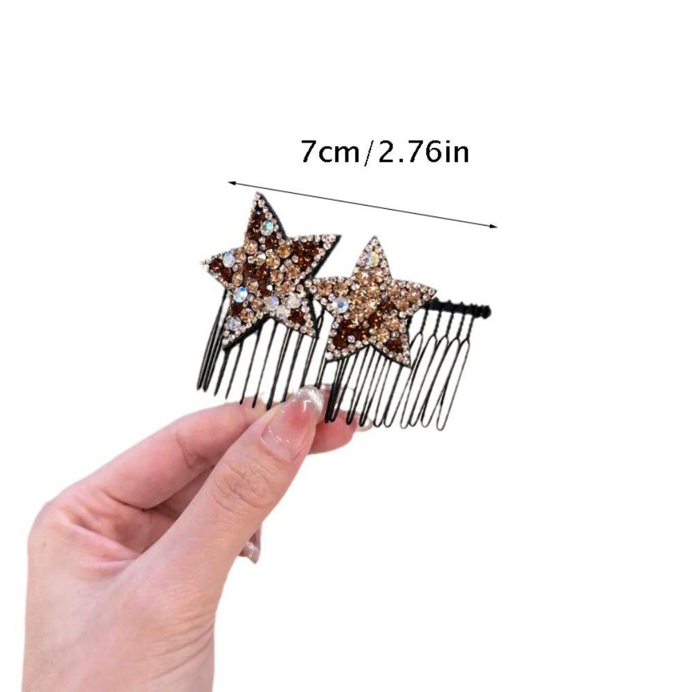 Hejiu Lược Cài Tóc Hình Chữ u Đính Đá Ngôi Sao Năm Cánh Ngọt Ngào Cho Nữ