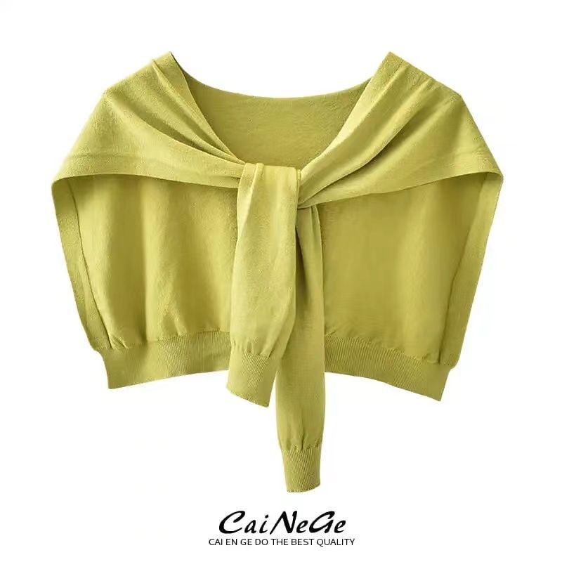 Dệt kim khăn choàng nhỏ phụ nữ mặc bên ngoài mùa thu đông dày yếm vai mặc miếng đệm vai khăn len