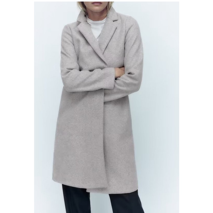 Zara mùa thu và mùa đông áo khoác dài mới áo khoác ve áo dài tay đi lại tính khí 5070420