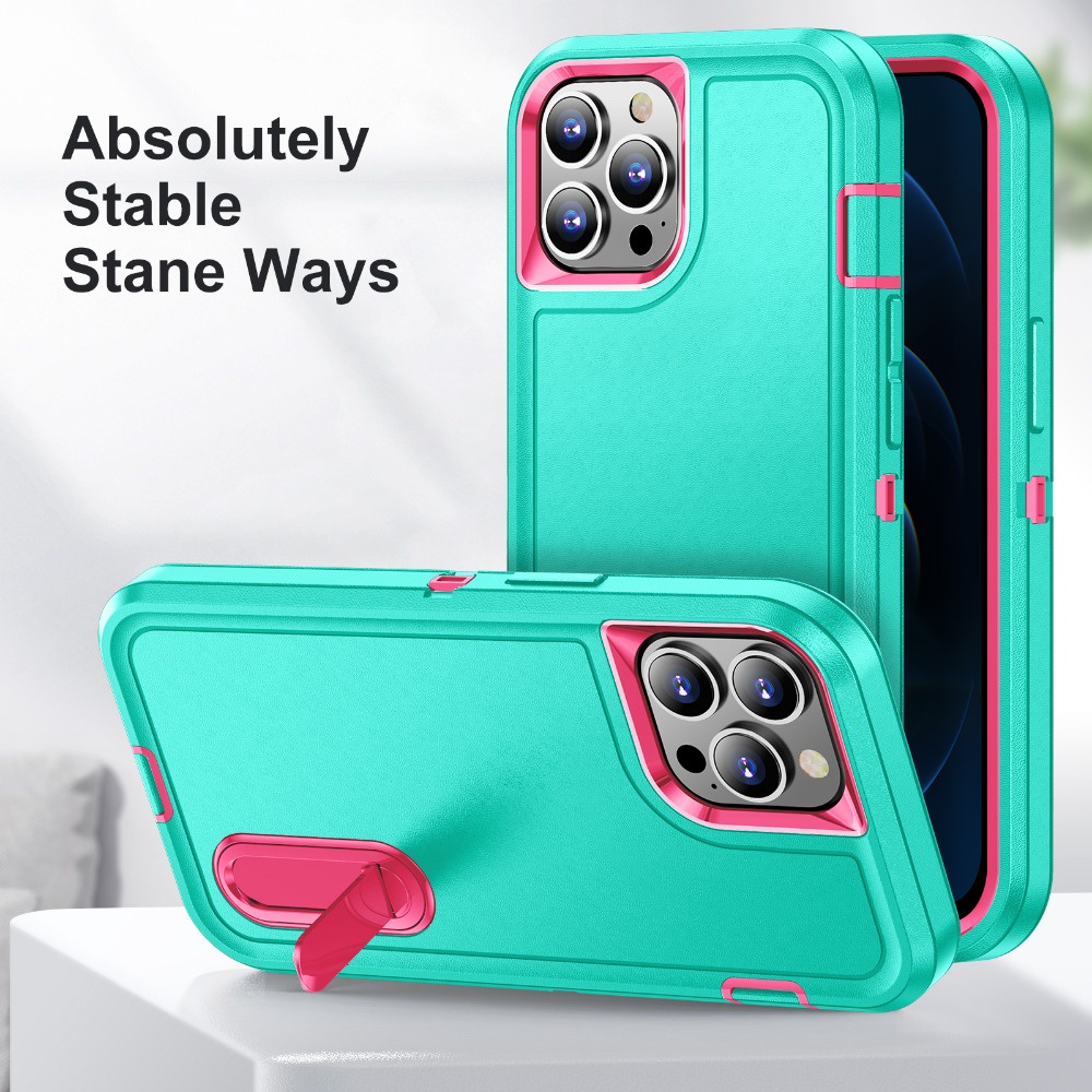 3 in 1 vỏ bảo vệ chắc chắn cho iPhone 13 12 Pro Max case chống sốc anti-drop dust-proof anti-slip camera protection built-in kickstand skin
