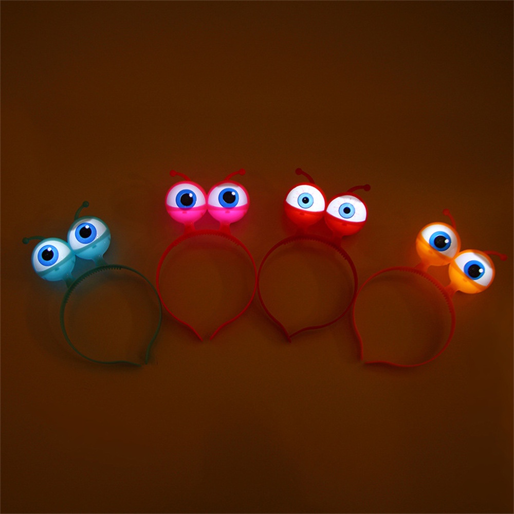 Lấp Lánh Nhãn Cầu Đầu Đảng Khiêu Vũ Halloween Mũ Đạo Cụ Phát Sáng Đôi Mắt To Ngoài Hành Tinh Led Đầu Bán