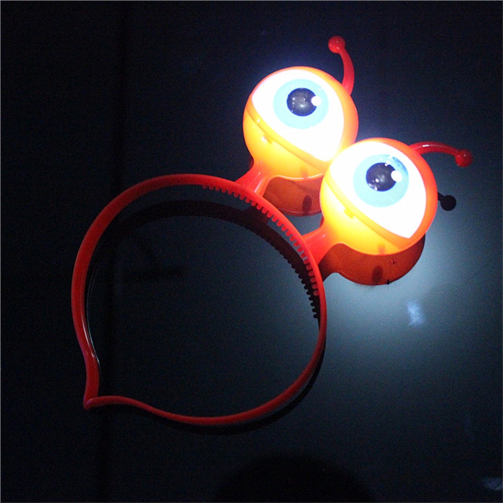 Lấp Lánh Nhãn Cầu Đầu Đảng Khiêu Vũ Halloween Mũ Đạo Cụ Phát Sáng Đôi Mắt To Ngoài Hành Tinh Led Đầu Bán
