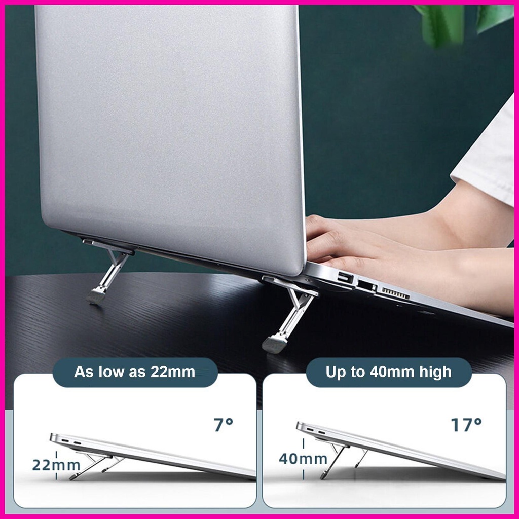 Giá đỡ máy tính xách tay mini 2 cái chân đế bàn phím có thể gập lại máy tính xách tay riser feet nonslip hợp kim nhôm tản nhiệt chân đế lrnvn