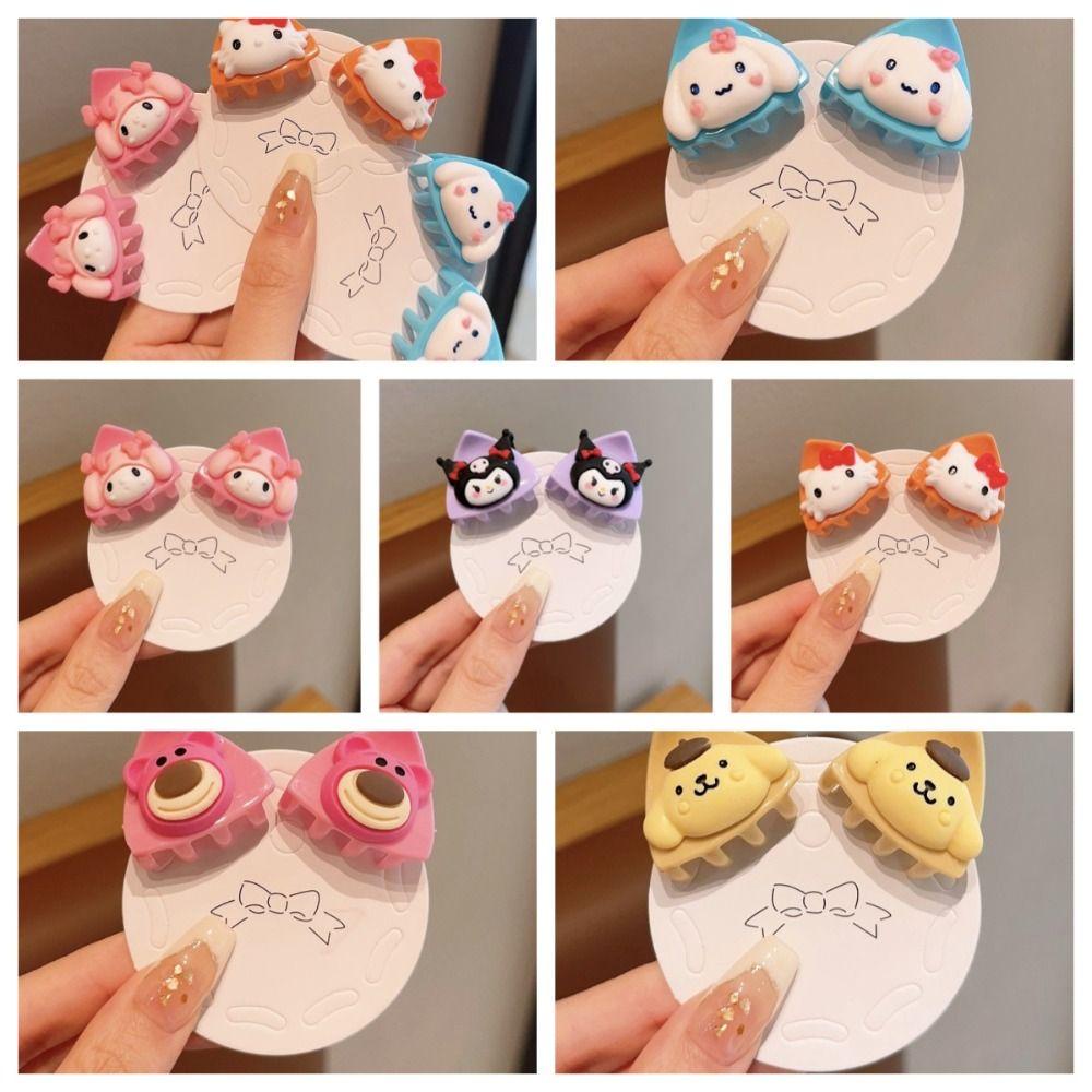 Cabeza cinnamorol mini hair claw, kuromi kawaii my melody bb clip, mini hairpin cartoon duckbill clip trẻ em