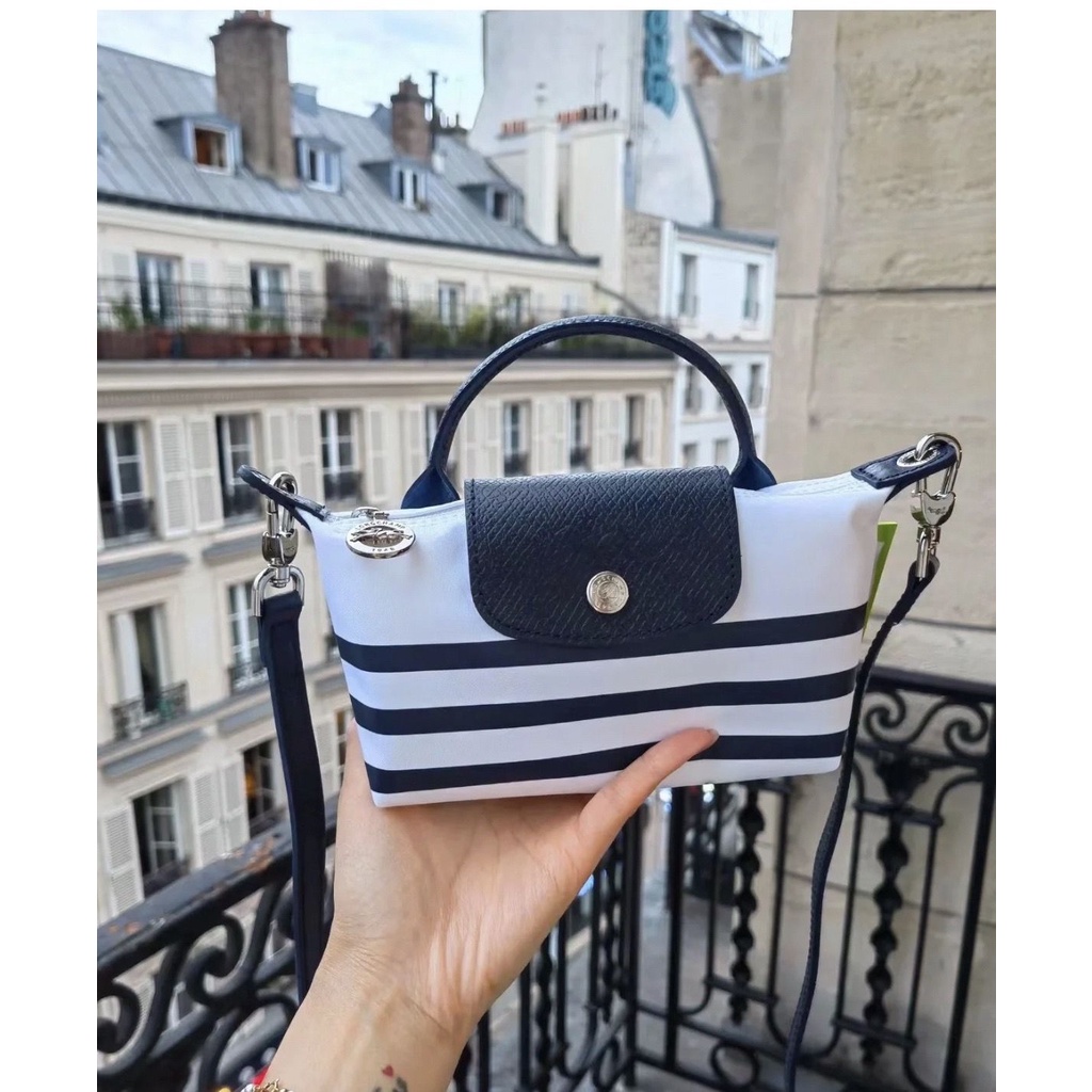 Phong cách mới thời trang túi longxiang mini nữ túi pháp mini điện thoại di động túi mỹ phẩm hand-carrying túi bánh bao cross-body sọc phong cách diy