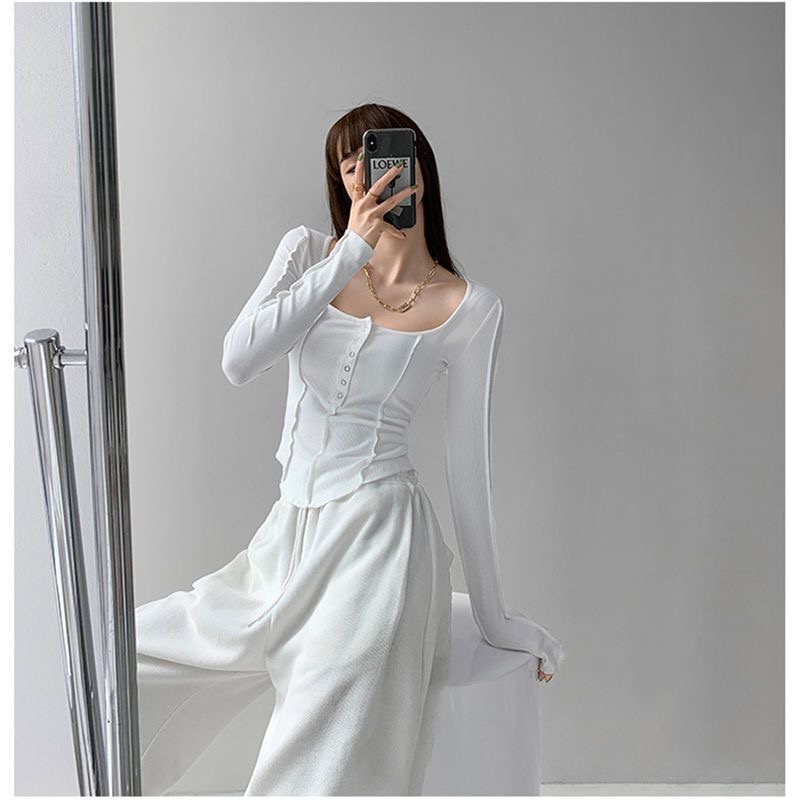 Áo thun nữ MMIOT tay dài mặc bên trong thiết kế xuân thu hotgirl