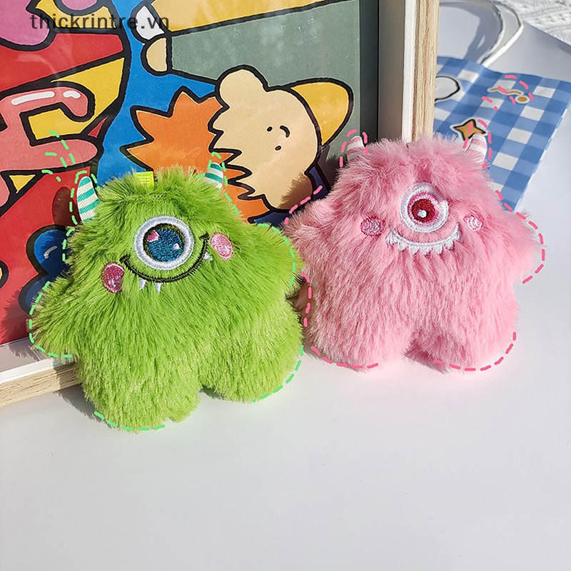 Thi dễ thương sang trọng quái vật nhỏ móc khóa phim hoạt hình búp bê đồ chơi mặt dây chuyền chìa khóa túi trang trí móc chìa khóa xe trẻ em quà tặng phụ kiện vn