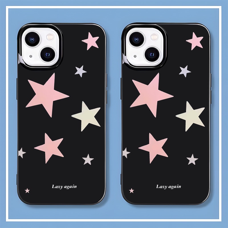 Ôp Điện Thoại Silicon Dẻo Họa Tiết Ngôi Sao Màu Hồng Tươi Sáng Cho iphone 14 13 12 11 pro xs max x xr 7 + 8 plus Ốp