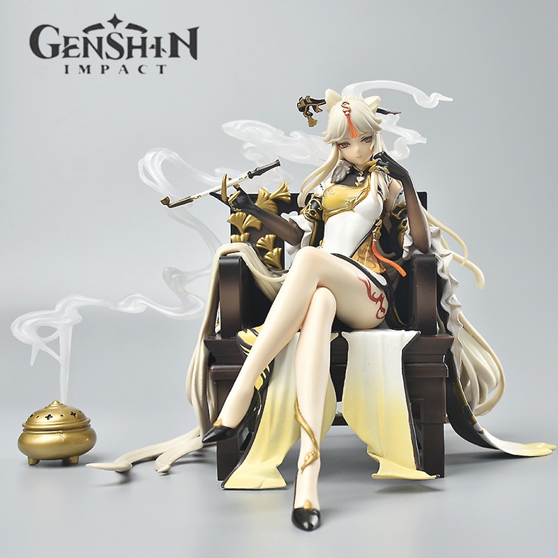 New genshin impact ningguang anime figure genshin impact zhongli action figure klee / paip figurine collection mô hình đồ chơi búp bê