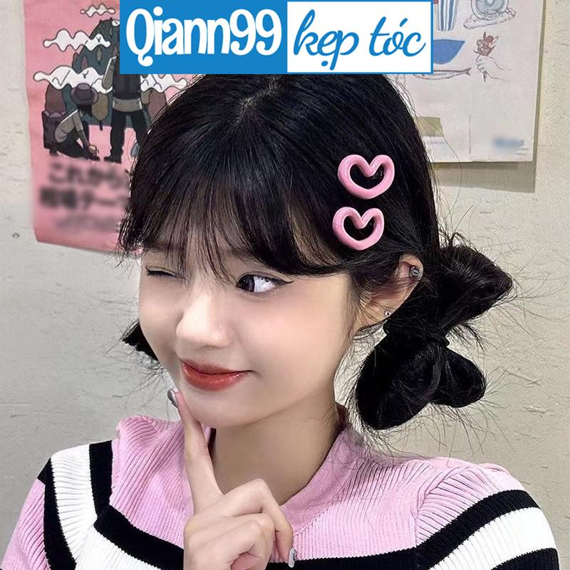 💓Qiann💓Kẹp Tóc Hình Trái Tim / Chú Ếch Dễ Thương Phong Cách Hàn Quốc Yk2