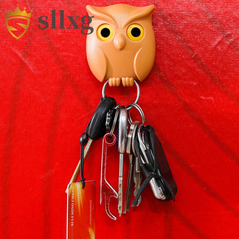 Móc treo nhấp nháy keo dán hình con cú móc chìa khóa sáng tạo cho phòng ngủ nhà bếp