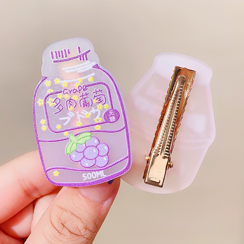 ※LISA※Kẹp Tóc Hình Chai Nước Hoạt Hình Phong Cách Hàn Quốc Dễ Thương