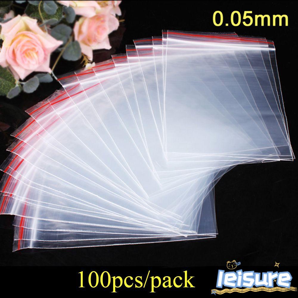 Set 100 Túi Zip Đựng Trang Sức Chất Liệu Poly Trong Suốt