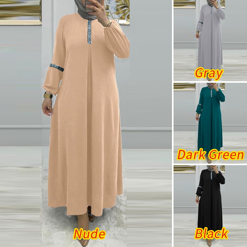 Zanzea Đầm Nữ Dài Tay Phối Ren Thời Trang