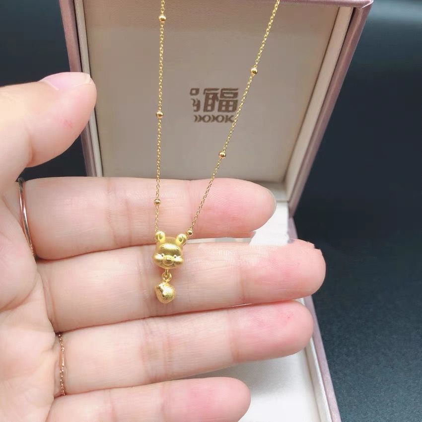 Hạt Xỏ Vòng Tay / Vòng cổ Thủ Công Hình Gấu Pooh Và Lọ Mật Ong Zhou s same Winnie diy Dành Cho Bạn Nữ