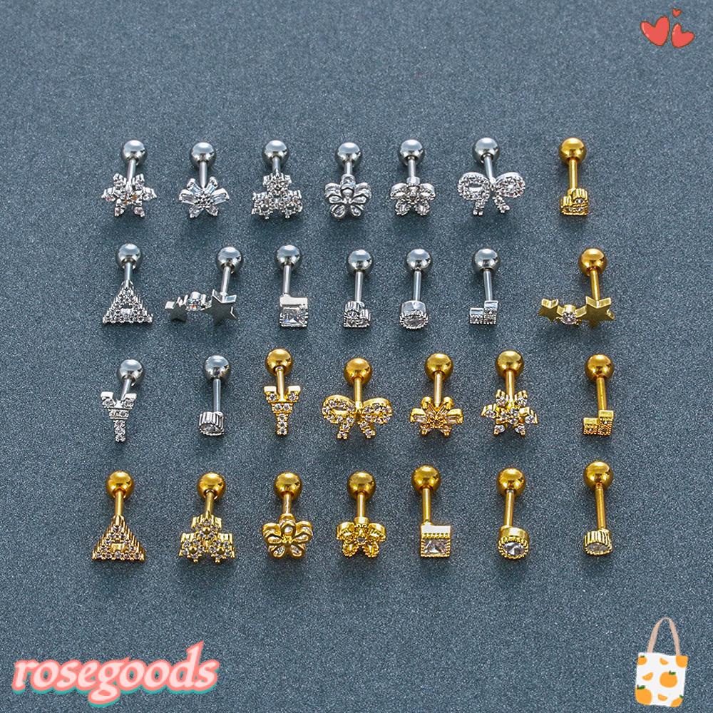 1 Khuyên Xỏ Sụn Tai Hình Tháp Eiffel Thời Trang|Nhẫn Thép Không Gỉ Mạ Vàng