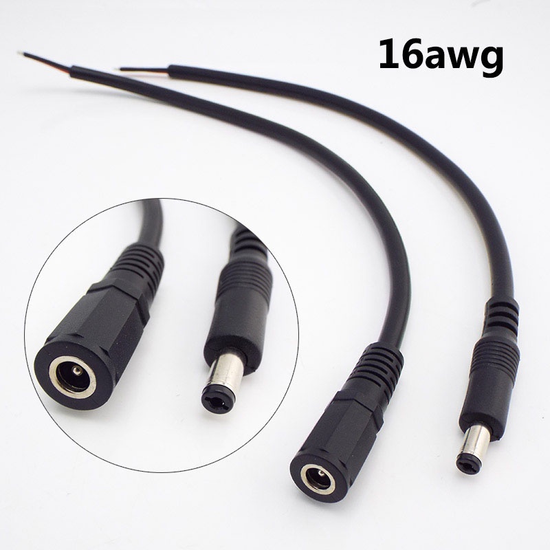 Dây Cáp Nối Nguồn DC Male Female 18cm 3A-10A 16 / 18 / 20 / 22Wg DC 5.5X2.1MM