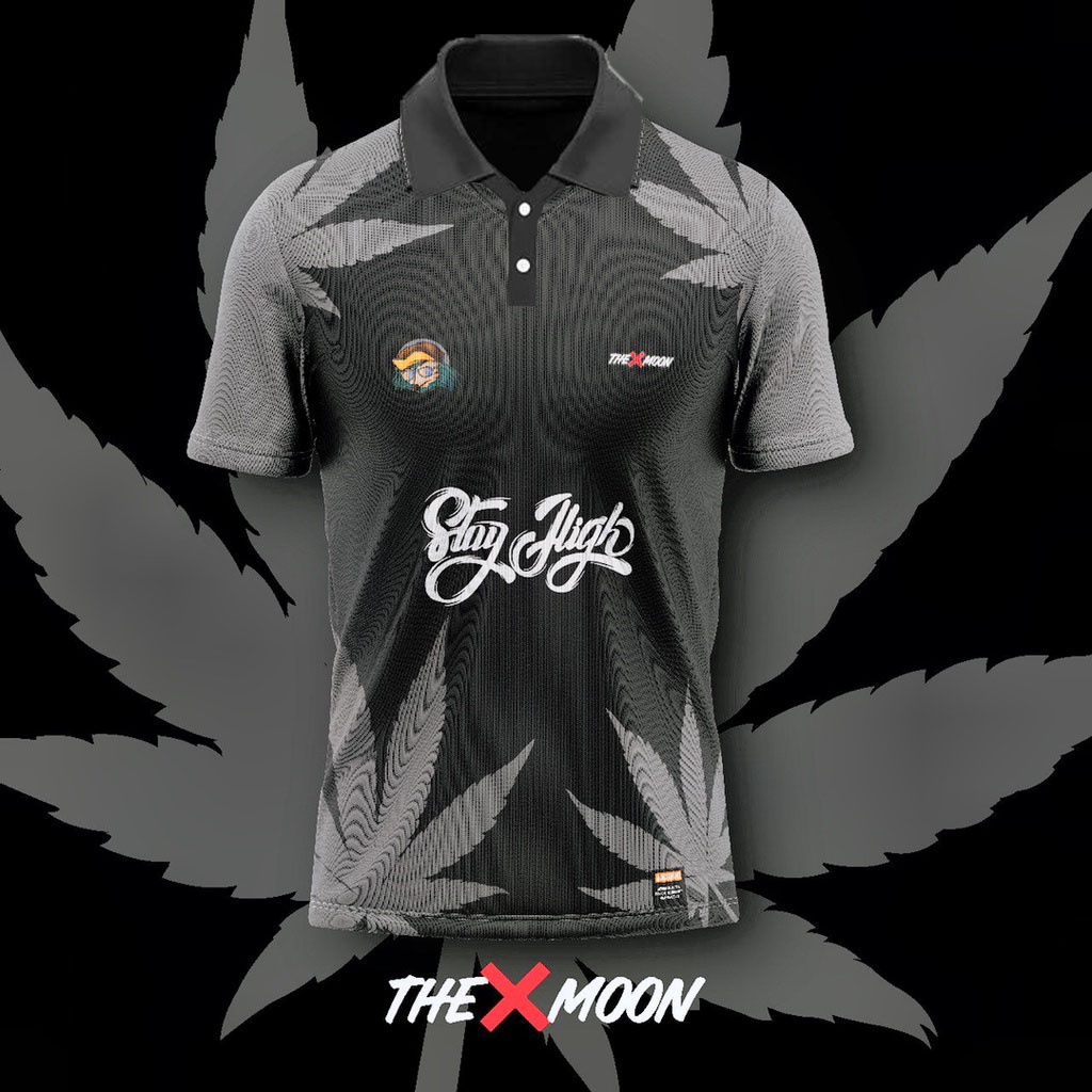 Áo Thun Polo Màu Đen Tay Ngắn Cổ Điển In Hình Lá Phong Baju Lelaki Berkolar Saiz Besar 2023 Mới