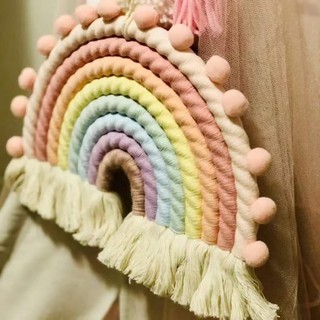 Cầu Vồng Macrame Đan Treo Tường Trang Trí