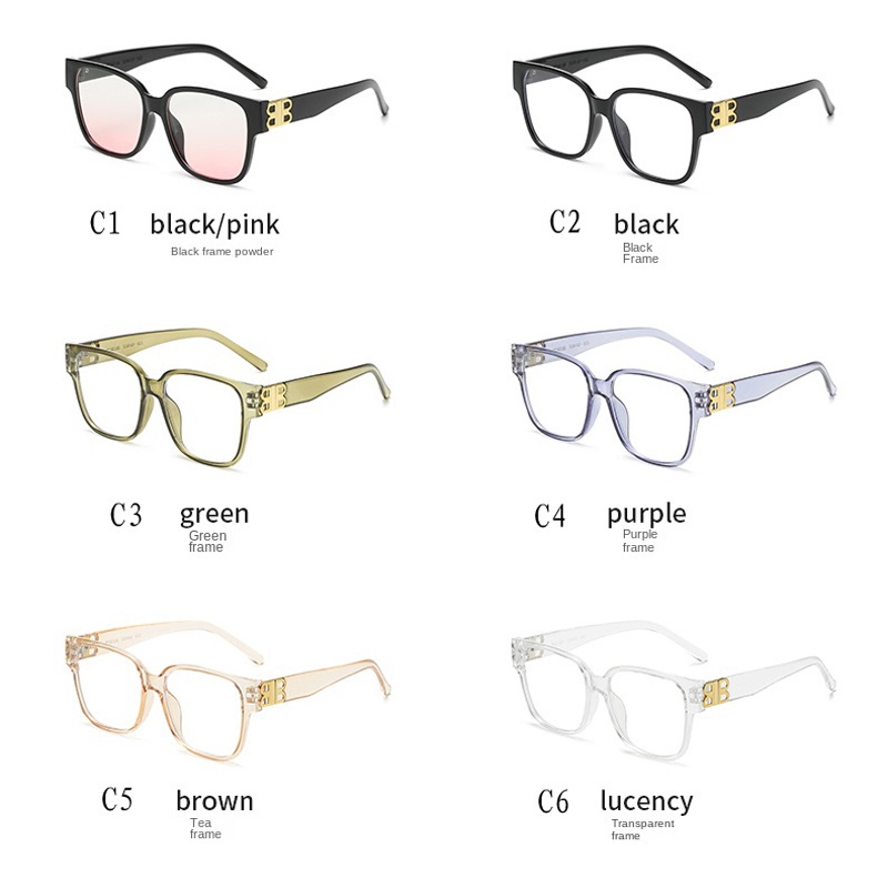 Kính Mát Gọng Vuông Chống Ánh Sáng Xanh Chống Bức Xạ Phong Cách Hàn Quốc Cho Nam Và Nữ