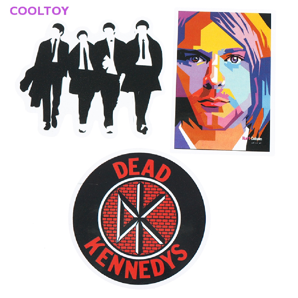 Cooltoy set 52 Sticker Ban Nhạc rock band Cổ Điển Cho Hành Lý Ván Trượt DIY ers