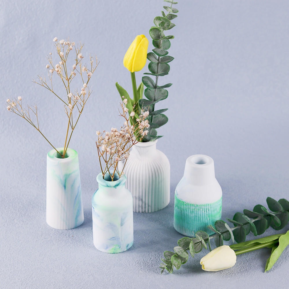 Khuôn Silicone Làm Chậu Hoa Epoxy Sáng Tạo DIY