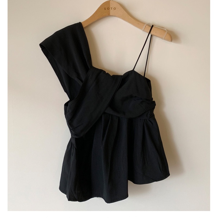 SUXI Áo Kiểu Hai Dây Dáng Ôm Hở Vai Phong Cách Hàn Quốc Dành Cho Bạn Nữ