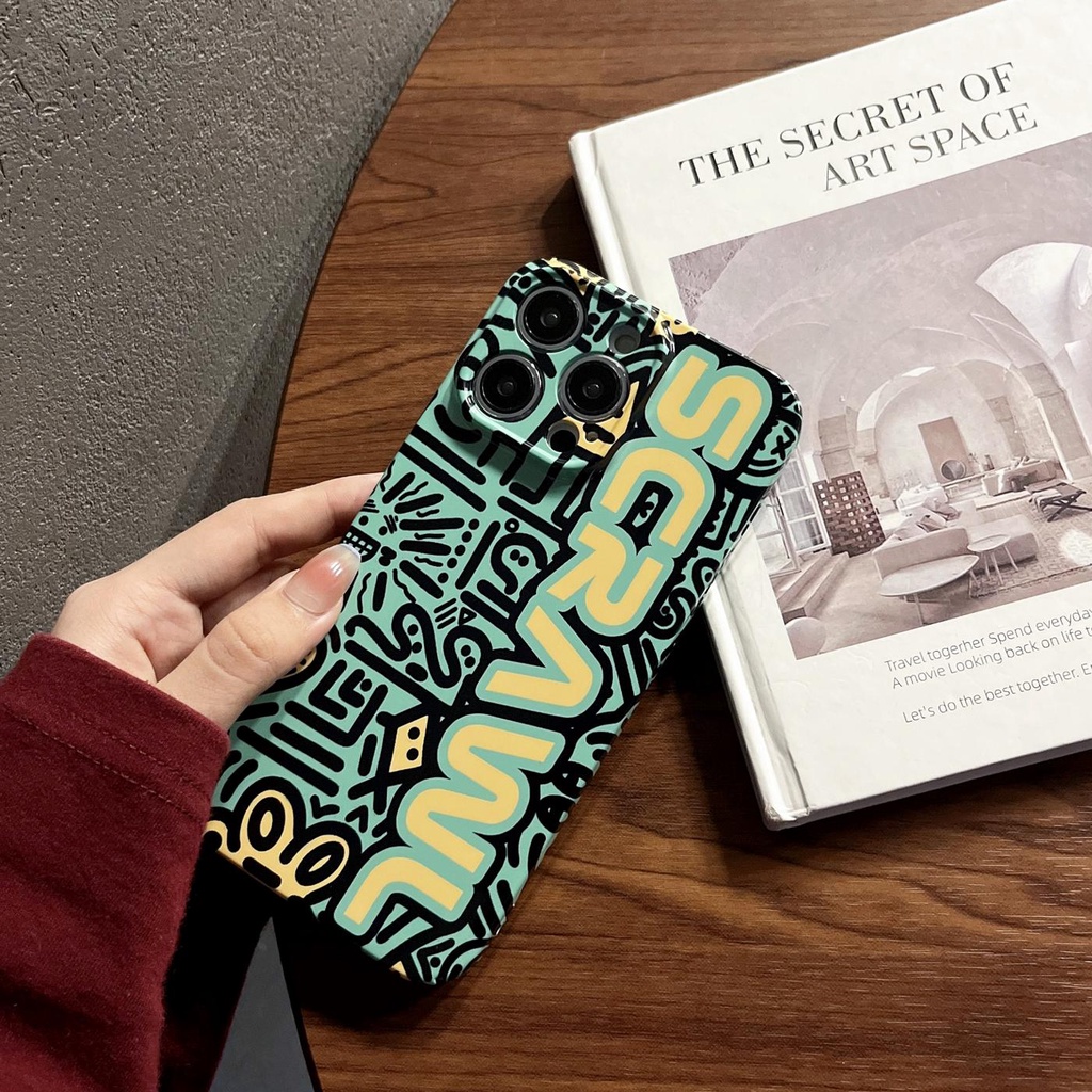 Ốp Điện Thoại PC Cứng Chống Sốc Họa Tiết Graffiti Cho iphone 14 13 12 11 Pro MAX XR X / XS MAX 7 / 8 Plus